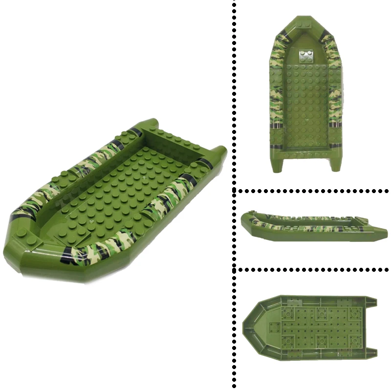 WW2 Military Assault Boat Model Building Blocks Compatible Soliders Weapons Blocks Army SWAT Police Accessories Brick LegoINGlys