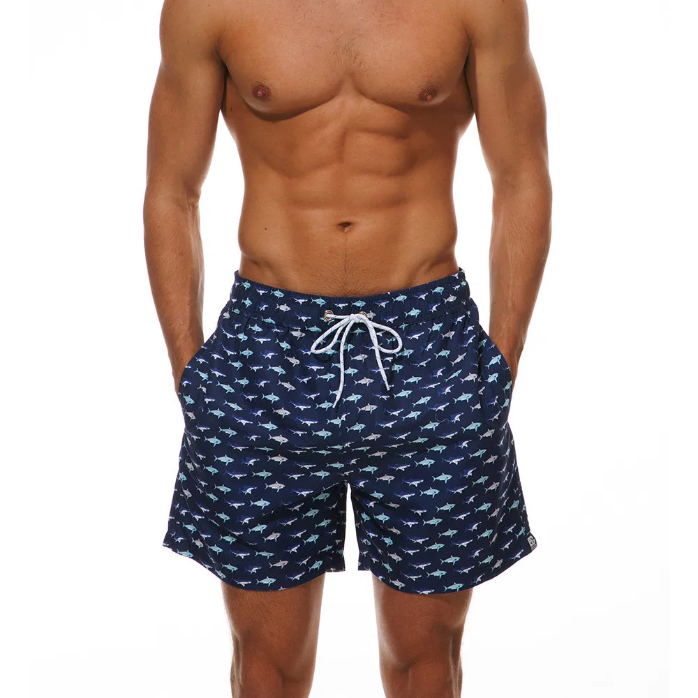 Мужская Мода Surf спортивный Быстросохнущий пляжные шорты с рисунком Повседневное с эластичной резинкой на талии бермуды сундук короткая
