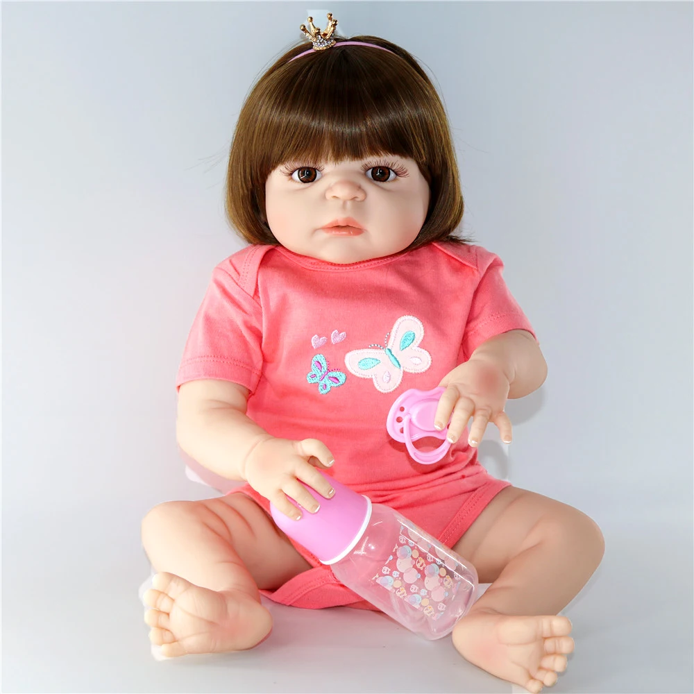 Washable 28/" Toddler Girl Doll Child Model Reborn Dolls for Girls Gold Long Hair