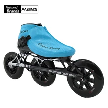 Профессиональный Скорость скейт обувь Роликовые коньки взрослых детей 125 мм колеса 3x125 мм рамка цвет красный, желтый синий углеродное волокно сапоги