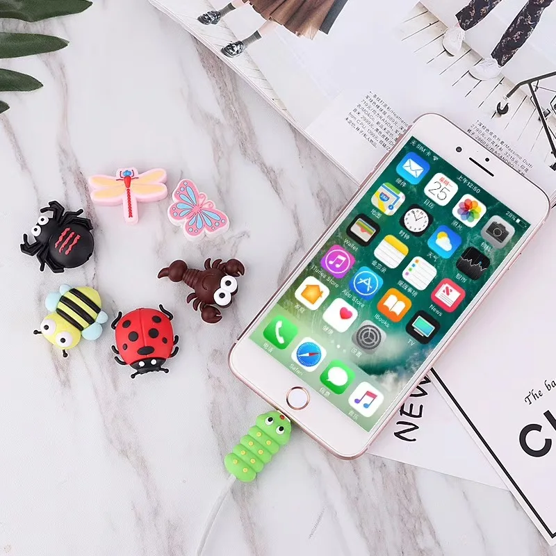 Новинка намотка для кабеля от насекомых Милая защита укусов животных iPhone
