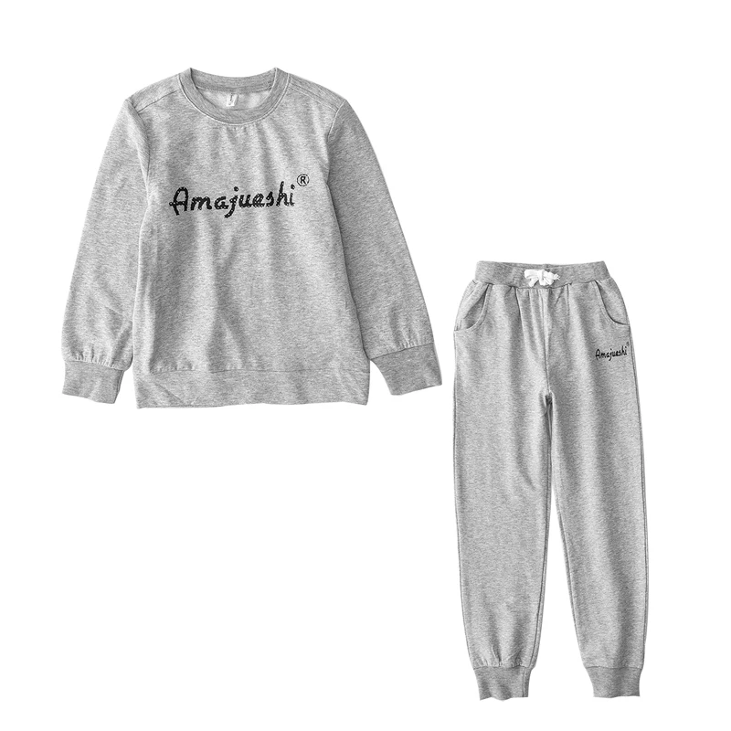 

Spring and Autumn New Kids Set Boys and Girls Cotton Terry Sweaters and Trousers Sports Two-Piece Kids Clothes