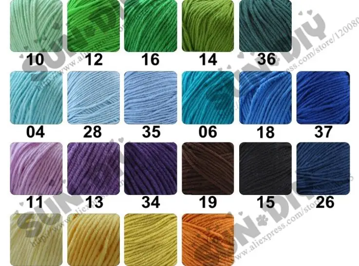 45 цветов молочная хлопковая пряжа для вязания мешков(6 шт.) шерстяная пряжа для вязания