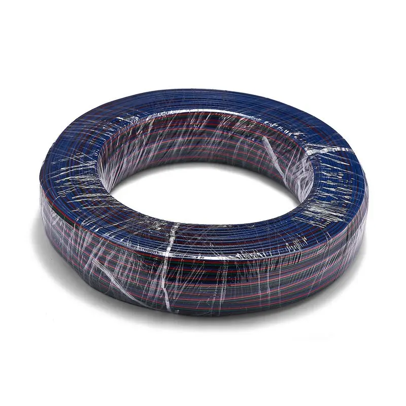 

5roll 4 Pin Extension Cable 100m 22AWG Extend Wires For RGB LED Driver Bulb Lamp LED Strip Lights Controller