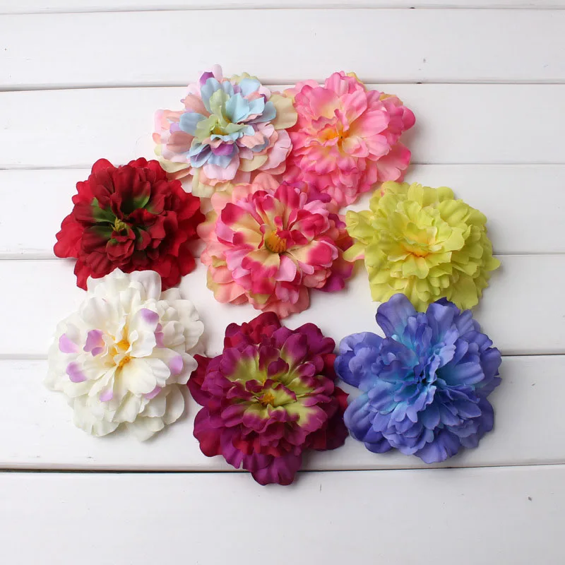 

8cm Peony Flower Head Silk Artificial Flowers Party Bridal Shower Wedding Decoration Table DIY Decorative Wreath Fake Plant
