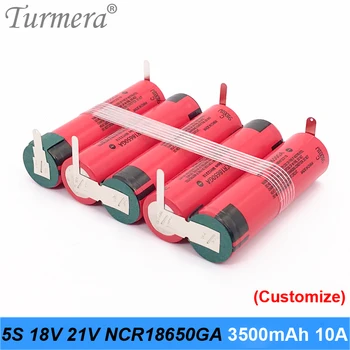 

5s 18v 21v battery 18650 pack ncr18650ga 3500mah welding battery for screwdriver tool battery and vacuum cleaner customized
