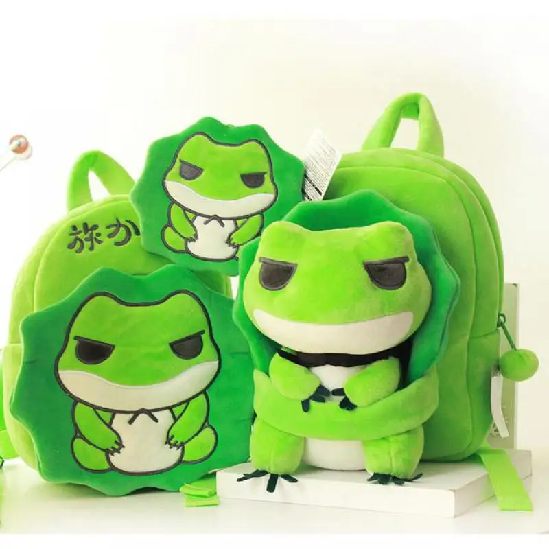 

Hot Travel Frog Japanese Anime Plush Backpack Cute Cartoon Children Schoolbag Shoulder bag Coin Purse stuffed doll toy For Gifts