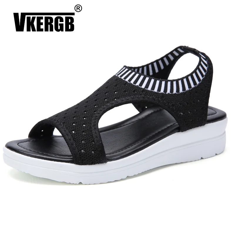 

VKERGB Fashion Mesh Ladies Sandals New 6 Colors Ladies Walking Shoes Summer Women Sandals Plus Size45 Breathable Casual Shoes