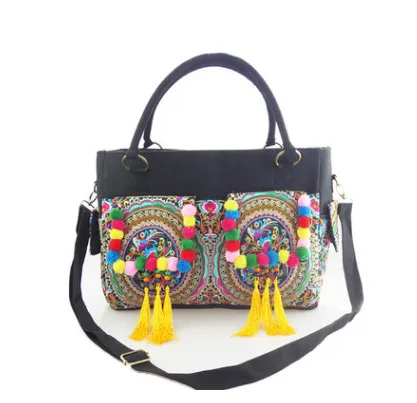 

New Fashion Multi-use Women Shopping bags!Hot Floral embroidered Shoulder&Handbags All-match Casual Tote Top National Carrier