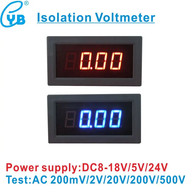 

YB5135BI AC Isolaion Voltmeter LED Digital Voltage Meter Monitor Voltage Detector 7107 Volt Panel Meter 200mV 2V 20V 200V 500V
