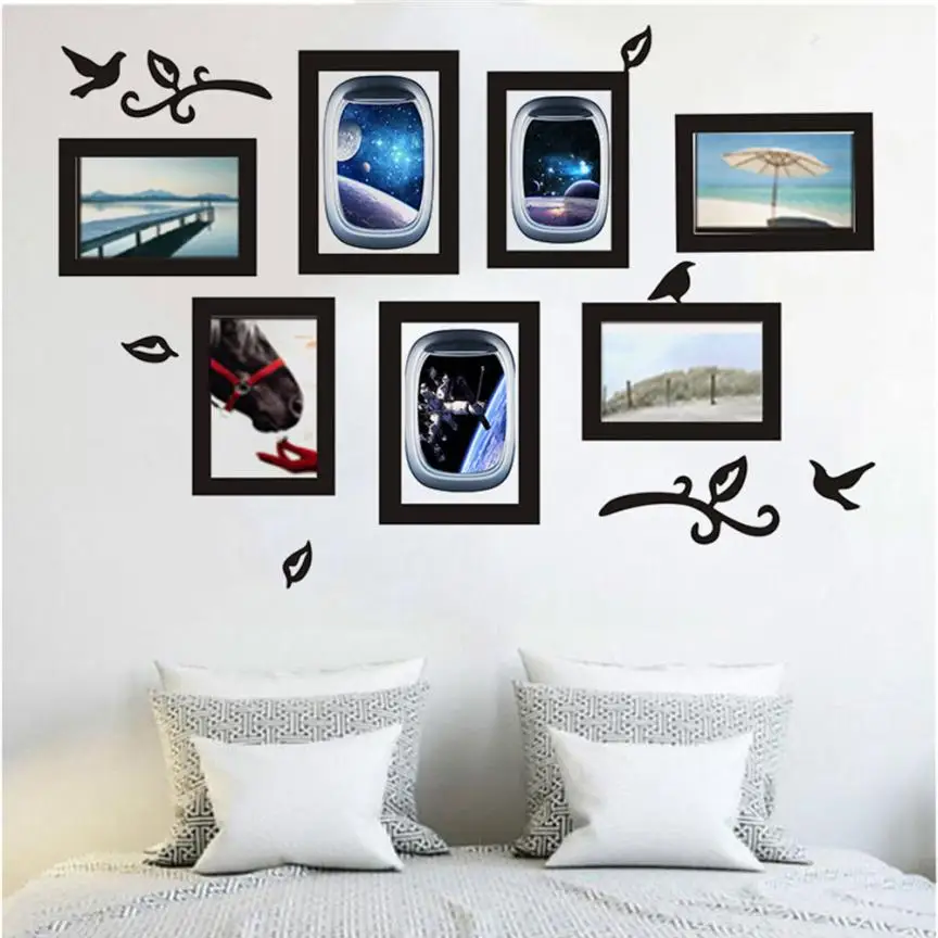 Home Decor DIY Picture Frame Removable Wall Decal Family Home Sticker Mural Art Home Decor wall sticker Home Deco mirror AU7