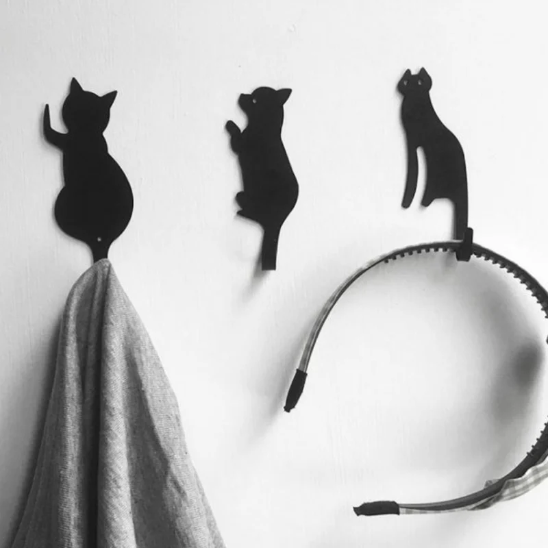 Настенные Крючки 3 шт./лот Black Cat-Декоративная вешалка для холодильника