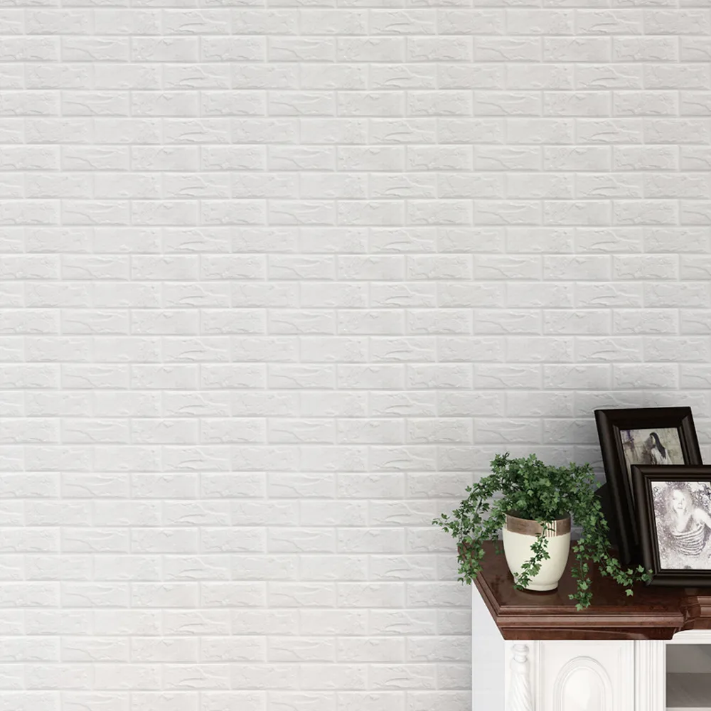 

PE Foam 3D Wallpaper DIY Wall Stickers Embossed Brick Stone vinilos adhesivos decorativos pared duvar sticker room Wall Decor