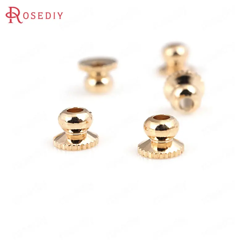 

20PCS 4x3MM 24K Real Gold Plated Brass Beads Caps High Quality Diy Jewelry Findings Accessories Wholesale
