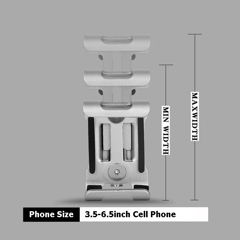 Bicycle Phone Holder Aluminum Alloy 3.5-6.5inch Cell Phone Motorcycle Clip Universal Handlebar Stand Mount GPS Bracket PA0123 (10)