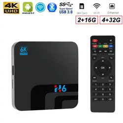 H6 Smart tv Box 1080 P HDMI AV четырехъядерный 64 бита Android 8,1/9,0 4G DDR3 32G EMMC ROM телеприставка Wifi медиаплеер приемник