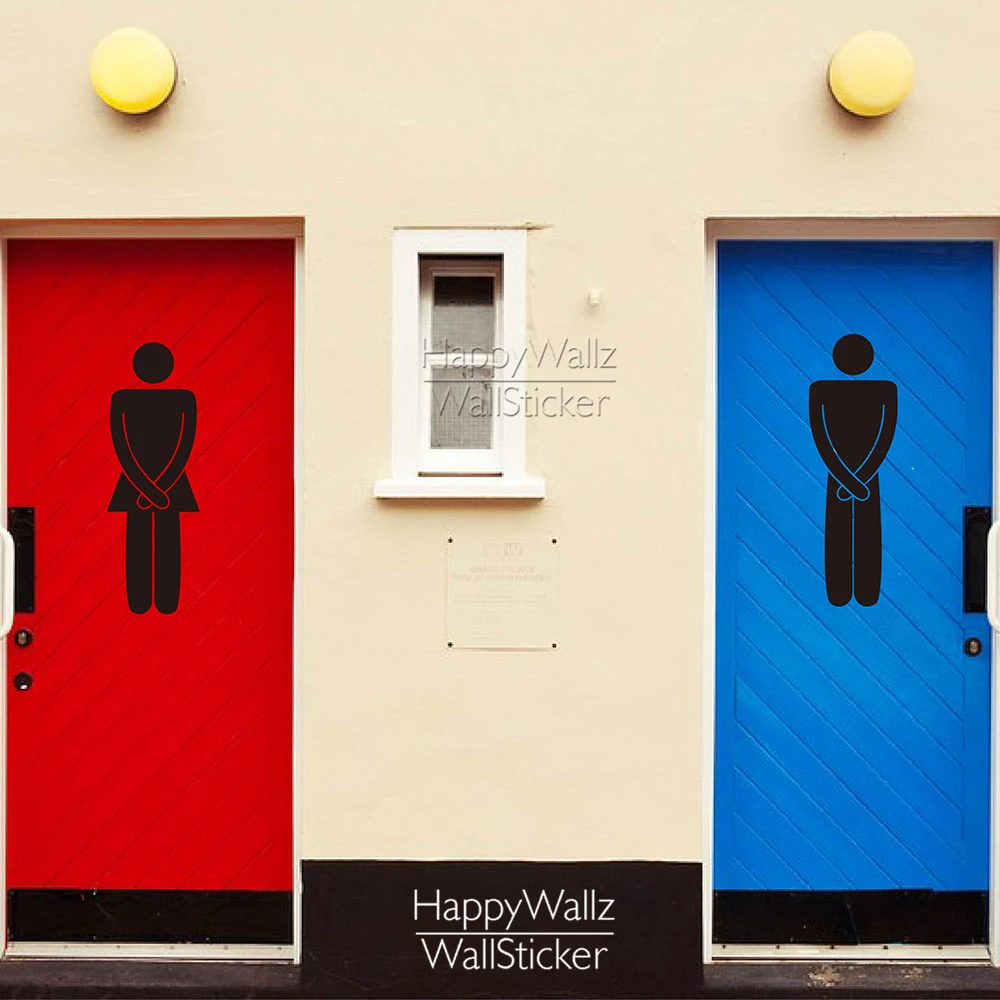 Toilet Door Sticker Male Female Stickers DIY Washroom Removable Wall