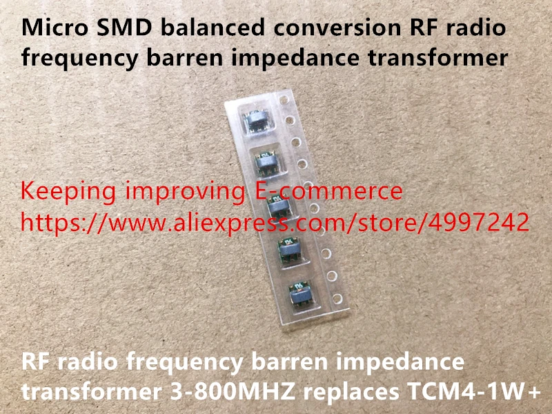 

Original new 100% micro SMD balanced conversion RF radio frequency barren impedance transformer 3-800MHZ replaces TCM4-1W+