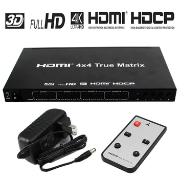 

HDMI Matrix 4x4 4Kx2K 4 Input 4 Output Hdmi Splitter with Resolution to 4K*2K support 3D 1080P Support IR Romote Control 4K HDMI