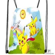 Пользовательские мультфильм-Покемон-милый@ 01-походная сумка на шнурке милый рюкзак для детей(черная спина) 31x40 см#180611-01-24