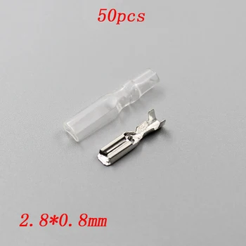 

50pcs 2.8*0.8mm Micro Terminal Block Motor Wire Connection Parts Electrical Plug Clip w/Protection Cover fr RC DIY Connector Pin