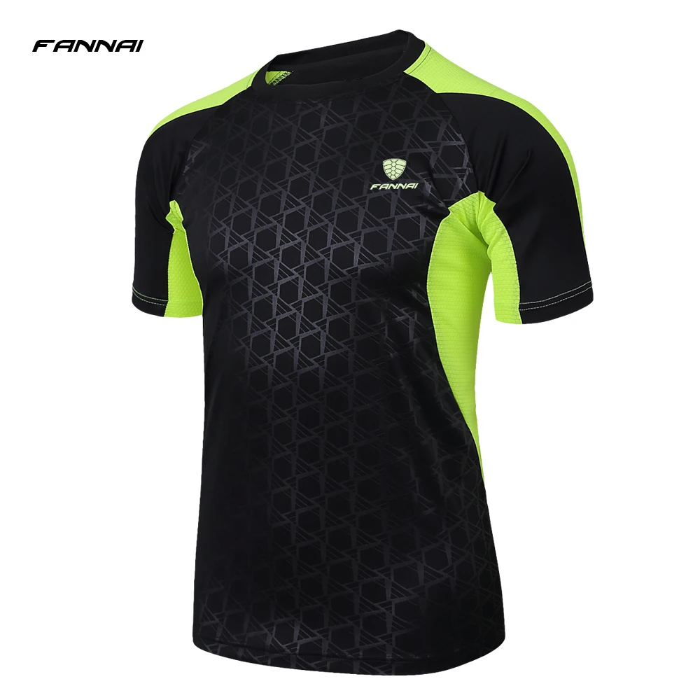 2018 New Men Short Sleeve Running Shirt Sport T-shirt Outdoor Jogging Tops Gym Training Dry Fit Uniform Sportswear