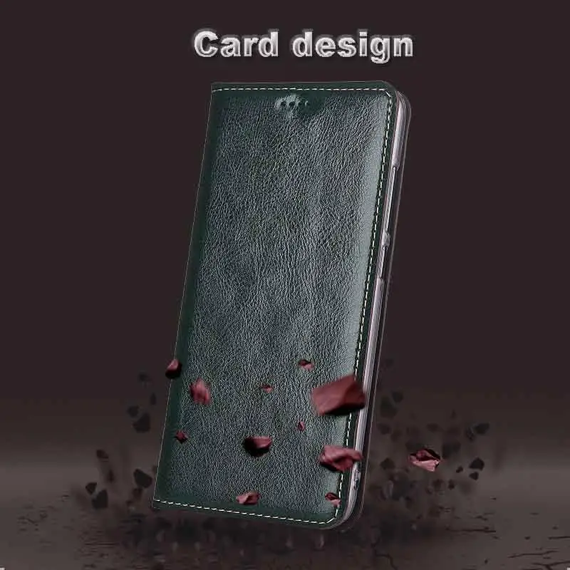  Genuine Cow Leather Card Design Case Cover For Xiaomi Redmi Note 5 Note5 Case Stand Flip Classic Ph