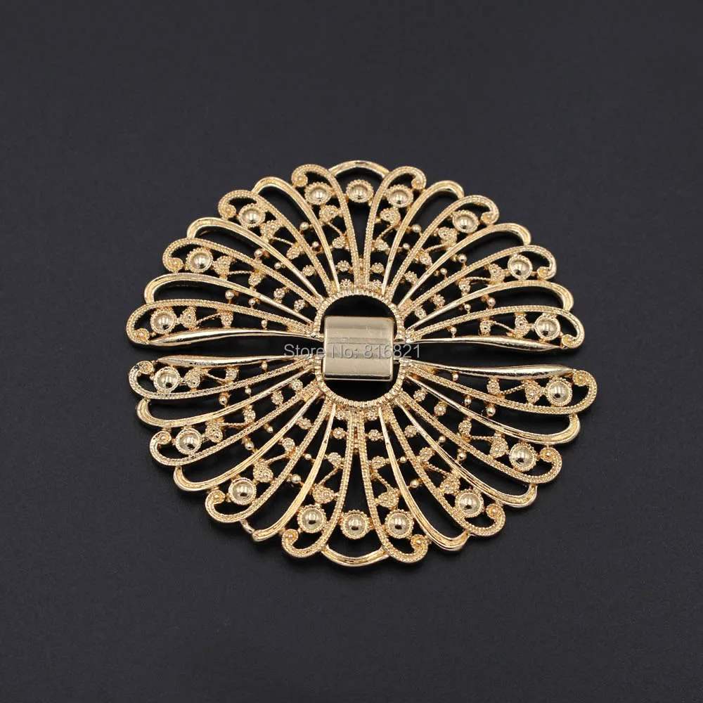 African Strings Bracelet Necklace End Connectors Filigree Flower