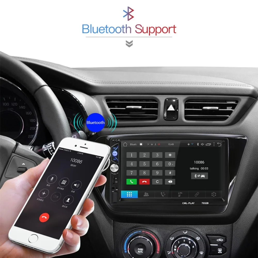Clearance Threecar Android 6.0 Car Radio Stereo GPS Navigation Bluetooth USB SD 2 Din Touch Car Multimedia Player Audio Player Autoradio 8