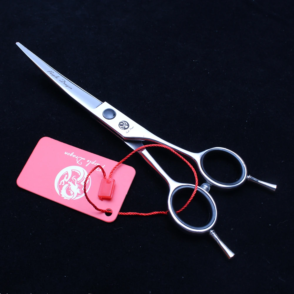 5.5" 6" 7" 8" 440C Z1028 Purple Dragon Barber Scissors Bend Up Shears Up Curved Scissors Professional Hair Scissors Dropshipping