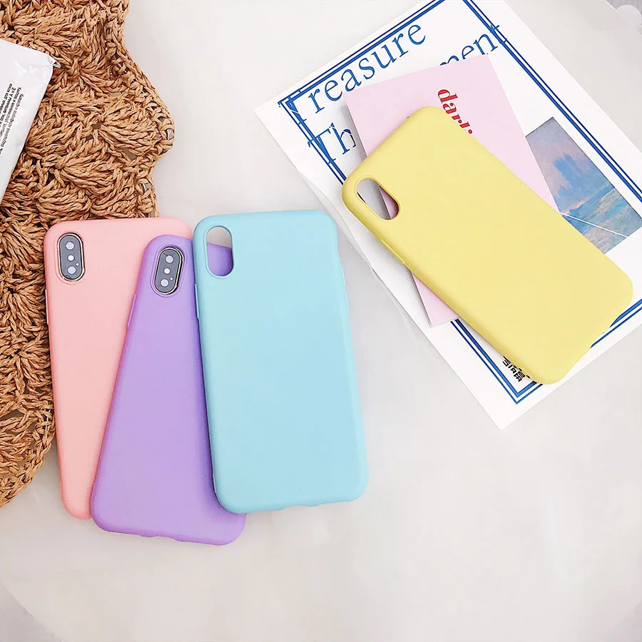 Candy Color Matte Phone Case For iPhone 7 Plus 6 6s 8 5 5s SE For iPhone XS MAX X XR Simple Solid Soft TPU Cases Back Cover Candy Color Matte Phone Case For iPhone 7 Plus 6 6s 8 5 5s SE For iPhone XS MAX X XR Simple Solid Soft TPU Cases Back Cover