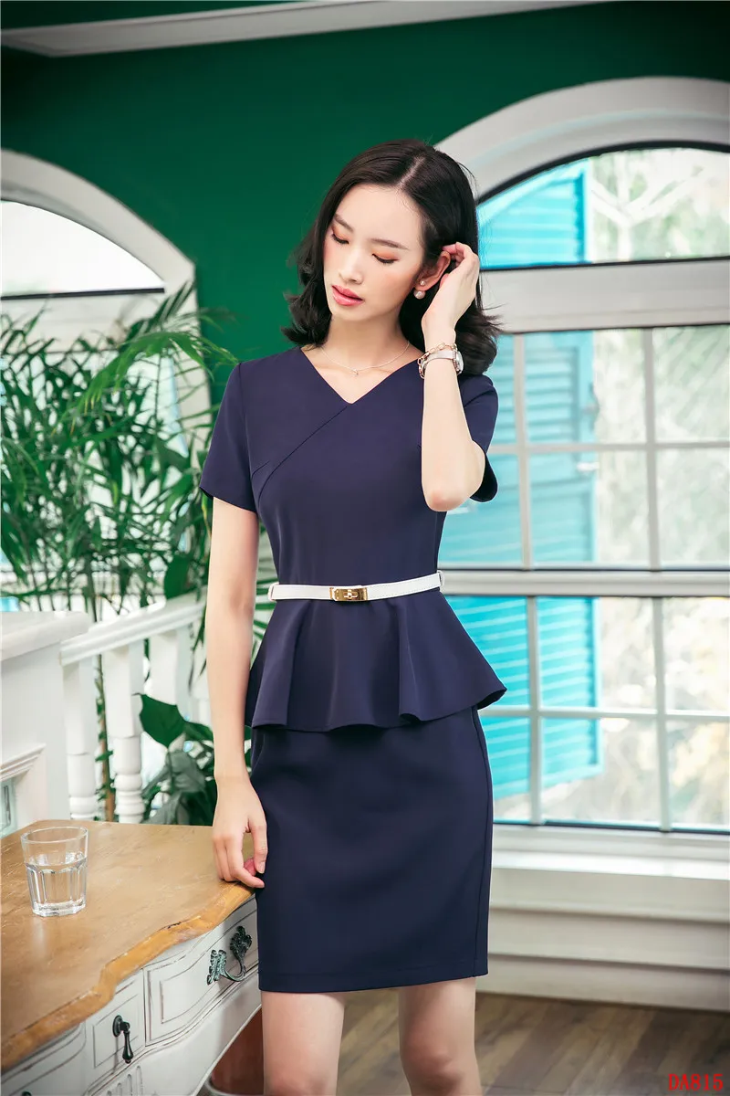 navy blue office dress