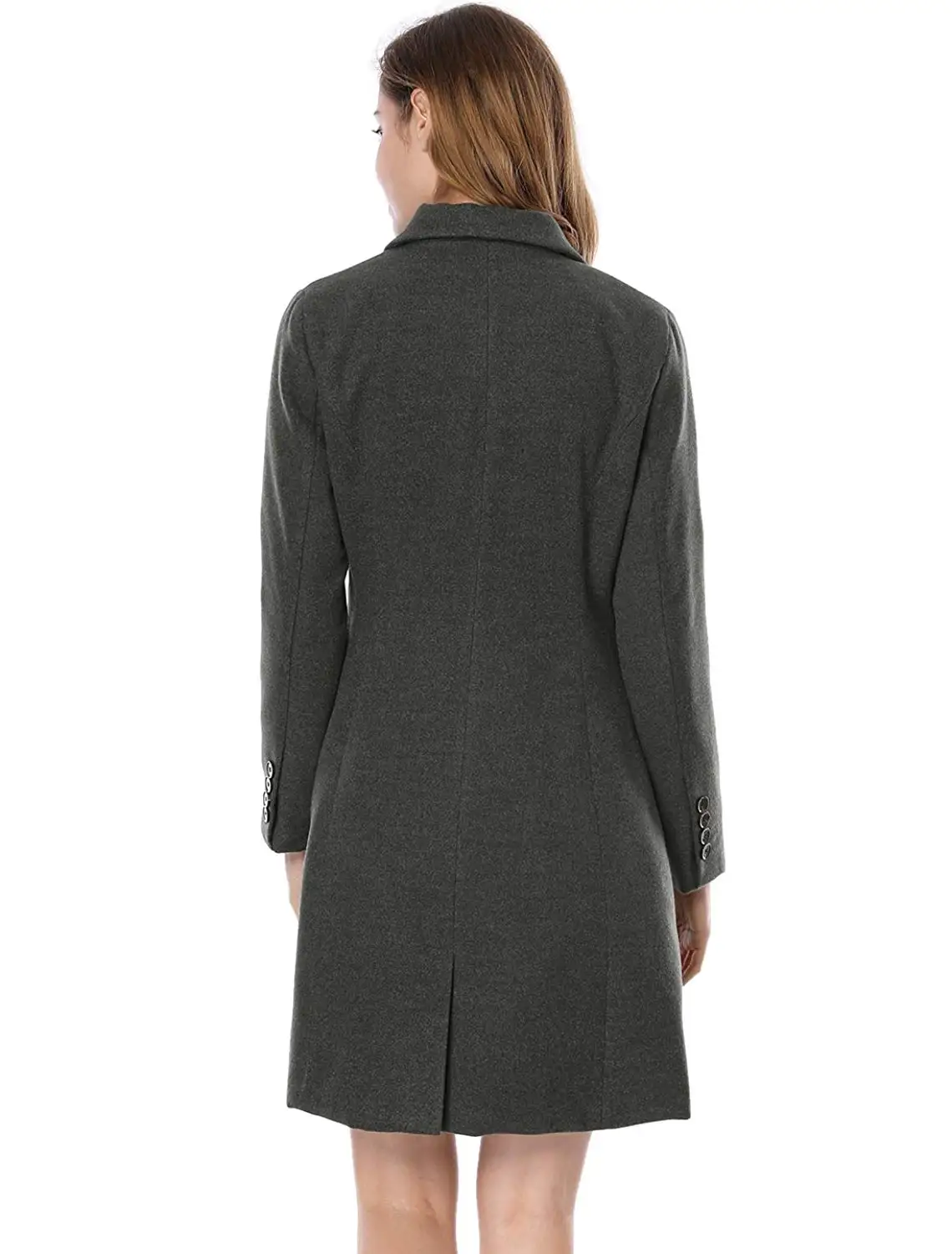 Breasted Lã Cashmere Casaco de lã Mistura