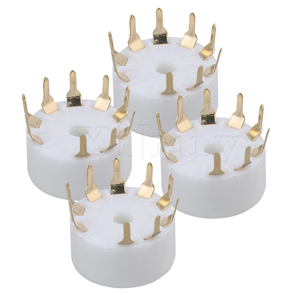 

Yibuy 4pcs White Ceramic Vacuum Tube Socket Saver GZC9-A-G for 9 Pin Tube