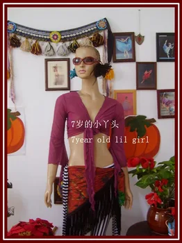 

Belly dance top Transparent thin Belly Dance 7 furcal flare Blouse Top CF38