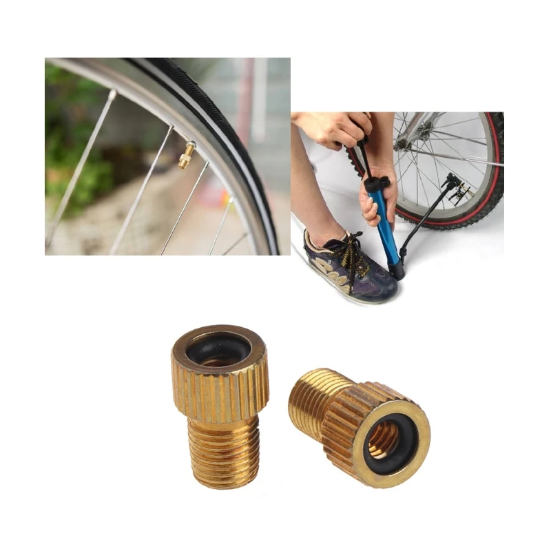 2pcs Presta to Car Bicycle Tube Cap pump connector Adapter Valve aluminium Alloy