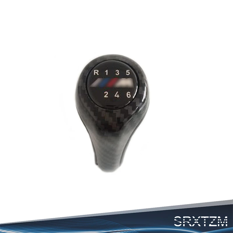 SRXTZM 1pcs 5 6 Speed Carbon Fiber Gear Shift Knob For BMW 1 3 5 6