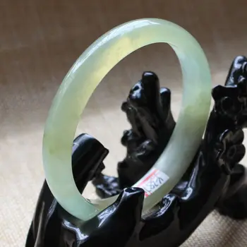

60mm Chinese Genuine Natural Green Nephrite k Gems Bangle Bracelet A-3871