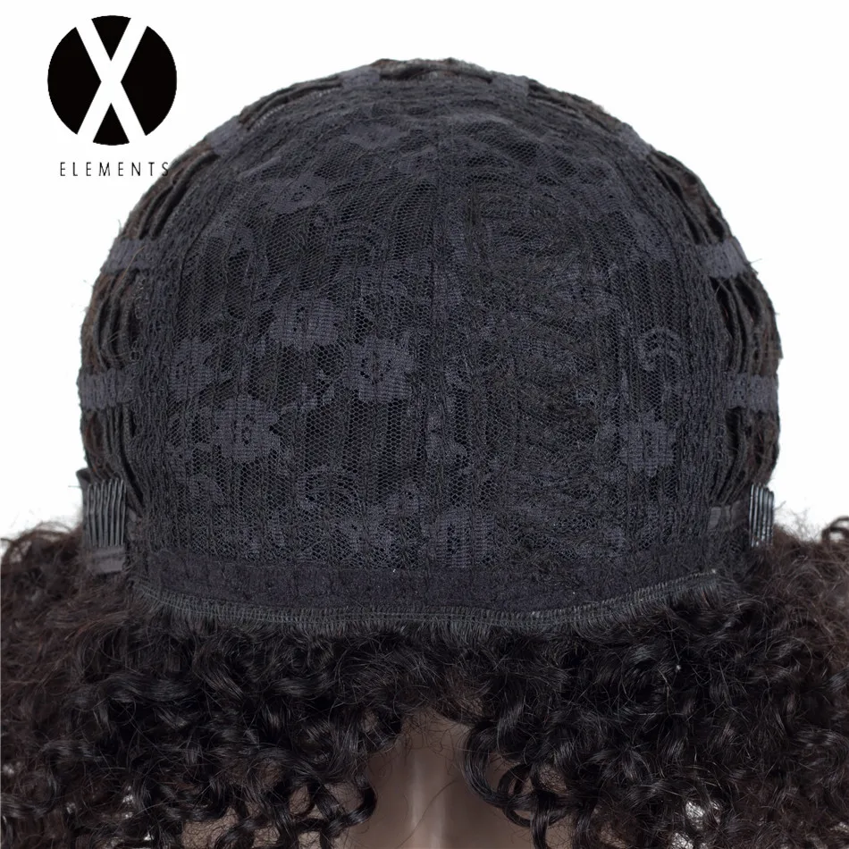 X-Elements перуанские кудрявые человеческие волосы парики с детскими волосами не Реми человеческие волосы парики для черных женщин короткий парик быстрая
