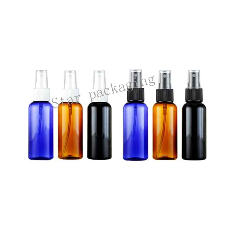 100pcs 50ml black blue brown oval shape empty spray plastic bottles