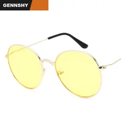 2018 новые большие Рамки Солнцезащитные очки для женщин Для мужчин Завышение Круглый модная металлическая Солнцезащитные очки для женщин