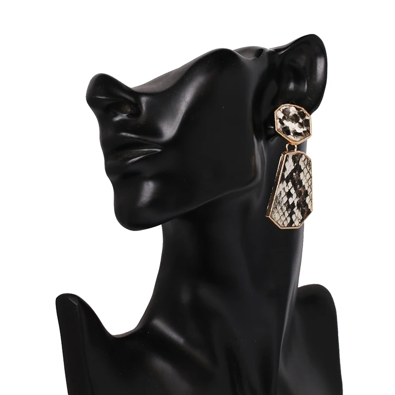 JUJIA Модные леопардовые Висячие серьги для женщин винтажные любовные сердца кожаные висячие серьги панк ювелирные изделия