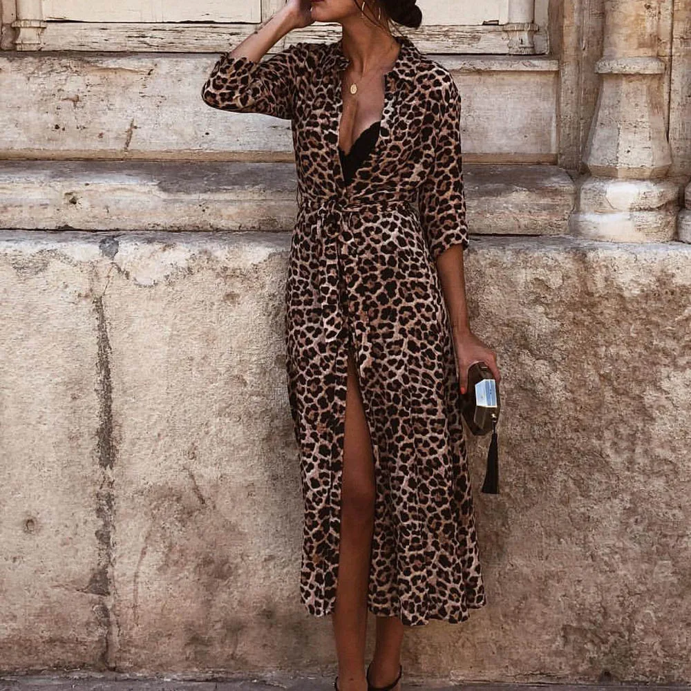 animal print winter dress