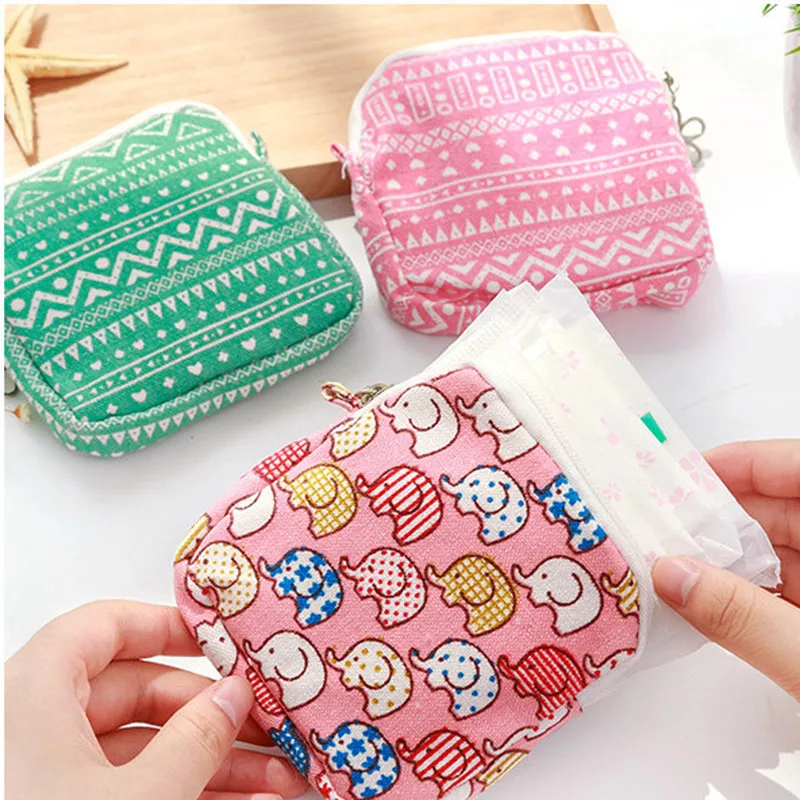 جميلة النساء فتاة لطيف سادة الصحية المنظم حامل محفظة منديل منشفة تخزين أكياس حقيبة لمستحضرات التجميل حالة حقيبة المناديل الصحية