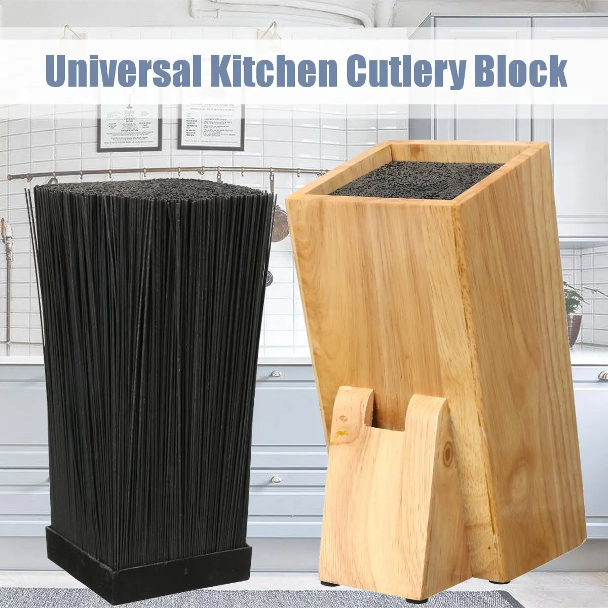 

Universal Bamboo Knives Block Holder Kitchen Cutlery Scissors Storage Organizer Stand Shelf Home Kitchen Accessories Tools
