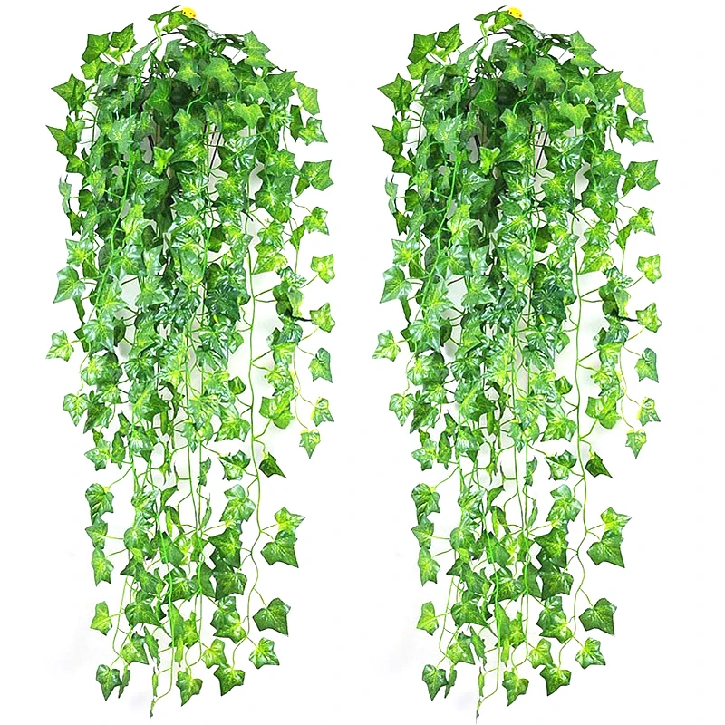 2,5 м искусственный Плющ зеленый лист растения-гирлянды искусственная Виноградная лоза Листва Цветы домашний декор пластик искусственный цветок гирлянда из ротанга