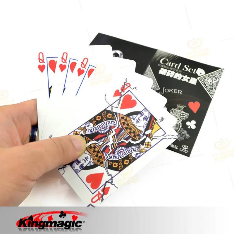 Broken Queen Free Shipping Cards King Magic Tricks Toys Props