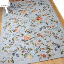 Коврик AOVOLL для гостиной, Европейский стиль, мягкие коврики с цветами для спальни, коврик для двери, мягкий большой коврик, серый Современный домашний декор