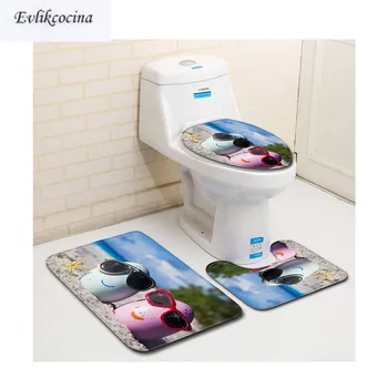 

Free Shiping 3pcs Eggs With Sunglasses Banyo Bathroom Carpet Bath Mat Set Jogo De Banheiro Pad Tapis Salle De Bain Alfombra Bano