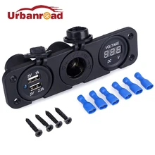 12V Dual USB Auto Car Cigarette Lighter Socket Splitter DC 5V 2.1A Power Adapter Charger For iPhone Digital Voltmeter Display